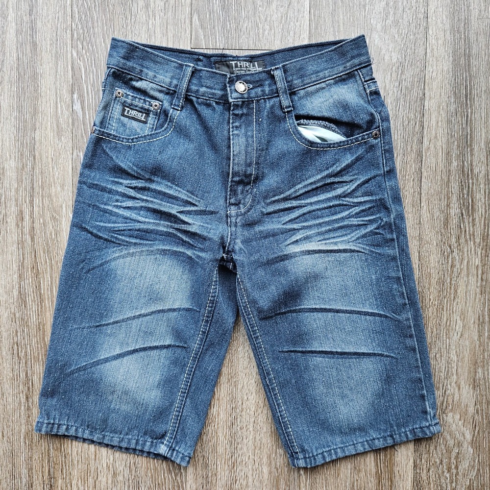 Thrill Denim Supply Co. Girls Blue Denim Shorts Vintage Style Size 12
